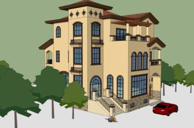 Sketchup别墅模型|独栋别墅，古典风格-BIM建筑网