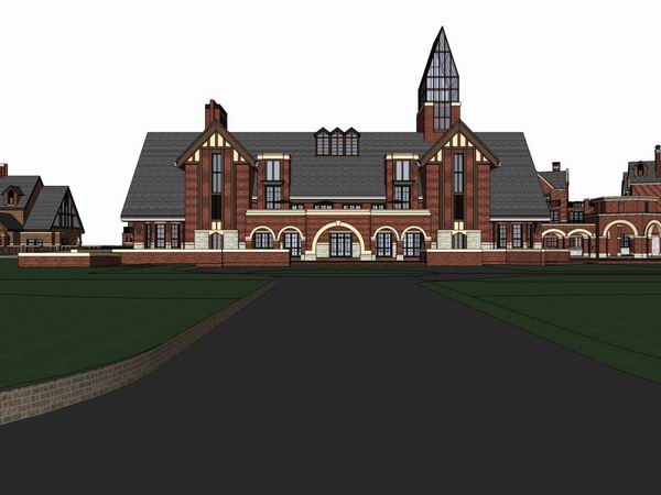 Sketchup别墅模型|独栋别墅，古典风格