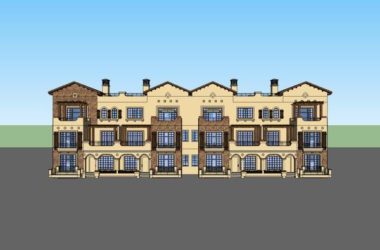 Sketchup别墅模型|联排别墅，古典风格-BIM建筑网