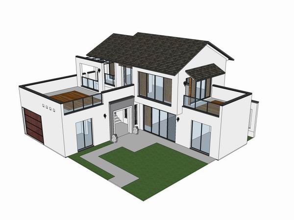 Sketchup别墅模型|独栋别墅，古典风格