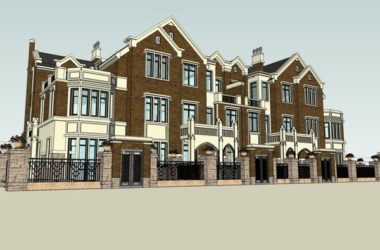 Sketchup别墅模型|联排别墅，古典风格-BIM建筑网