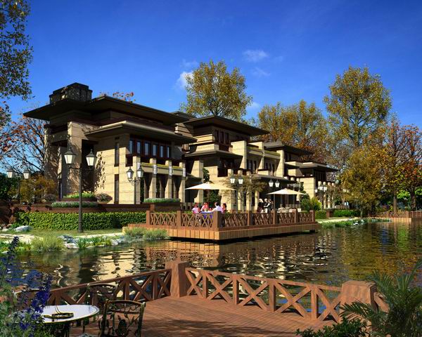 Sketchup别墅模型|双拼别墅，古典风格