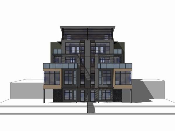 Sketchup别墅模型|双拼别墅，现代风格
