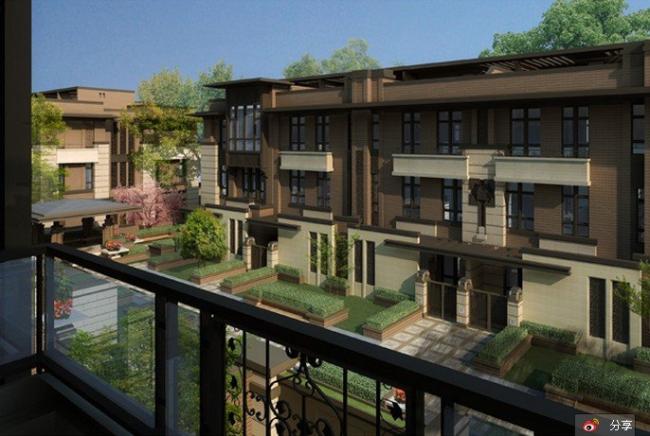 Sketchup别墅模型|联排别墅，现代风格