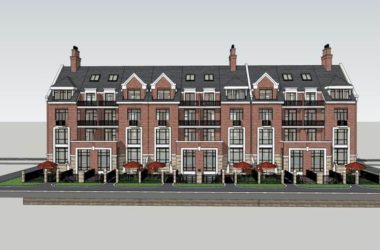 Sketchup别墅模型|联拼别墅，古典风格-BIM建筑网