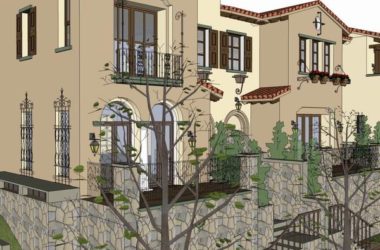 Sketchup别墅模型|联排别墅，古典风格-BIM建筑网