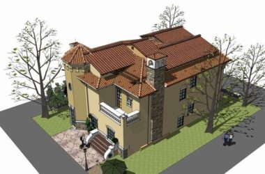 Sketchup别墅模型|联排别墅，古典风格-BIM建筑网