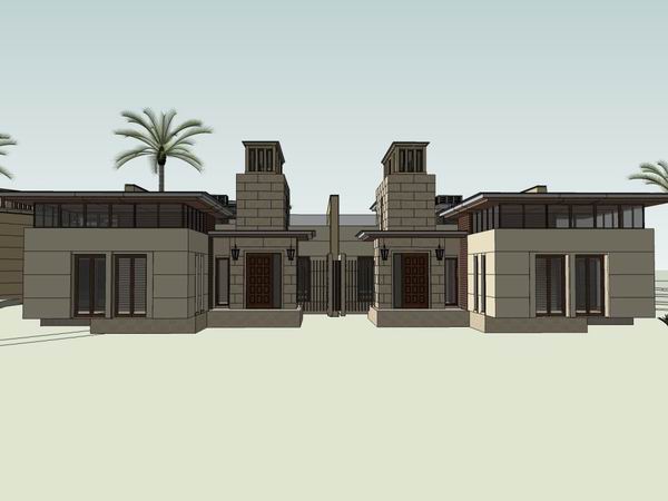 Sketchup别墅模型|独栋别墅，现代风格