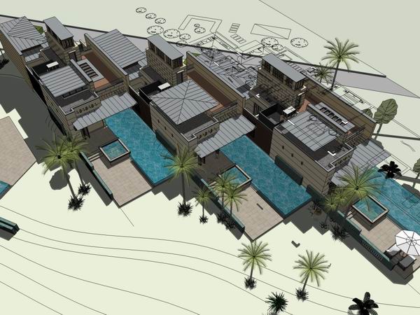 Sketchup别墅模型|独栋别墅，现代风格