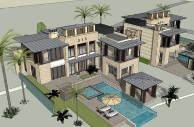 Sketchup别墅模型|独栋别墅，现代风格-BIM建筑网