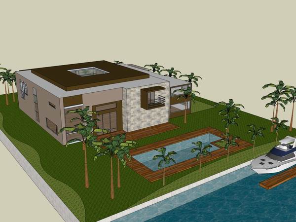 Sketchup别墅模型|独栋别墅，现代风格
