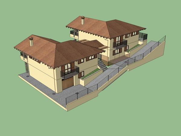 Sketchup别墅模型|叠拼别墅，古典风格