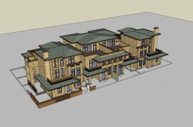 Sketchup别墅模型|四拼别墅，古典风格-BIM建筑网