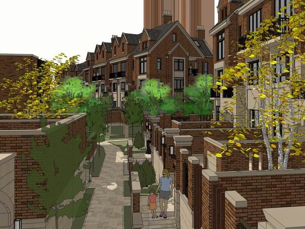 Sketchup别墅模型|双拼别墅，英式古典风格