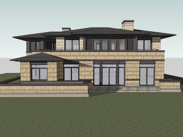 Sketchup别墅模型|独栋别墅，古典风格