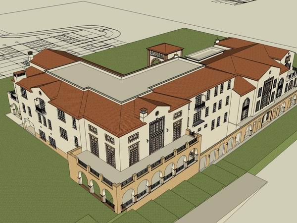 Sketchup别墅模型|联排别墅，古典风格