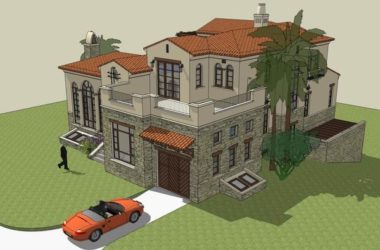 Sketchup别墅模型|独栋别墅，欧式古典风格-BIM建筑网