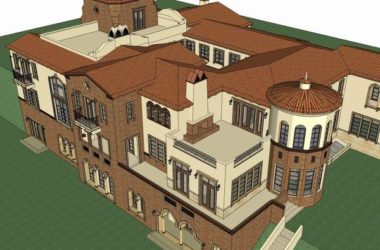 Sketchup别墅模型|西班牙长方形别墅，古典风格-BIM建筑网