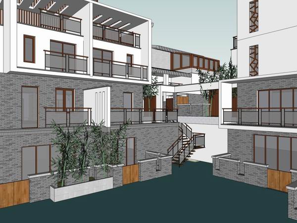 Sketchup别墅模型|别墅，现代风格