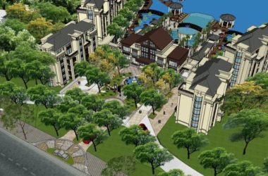 Sketchup别墅模型|联排别墅小区，古典风格-BIM建筑网