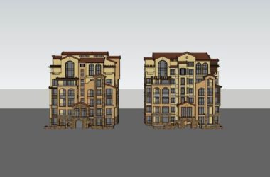 Sketchup别墅模型|独栋别墅，古典风格-BIM建筑网