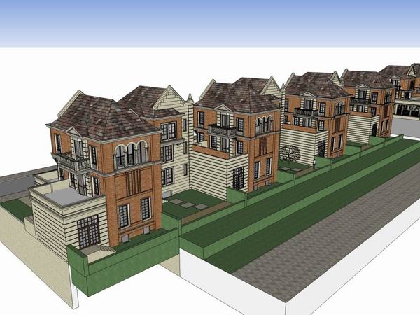 Sketchup别墅模型|英式别墅住宅，古典风格