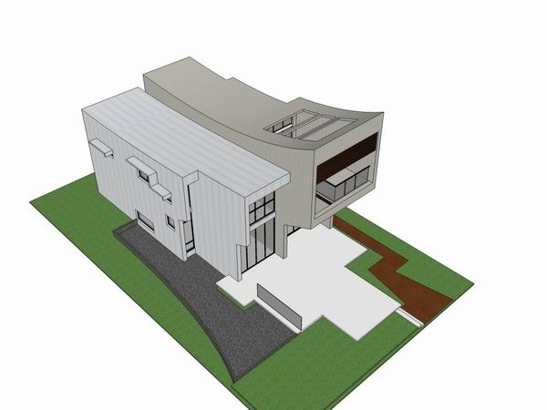 Sketchup别墅模型|独栋别墅，现代风格