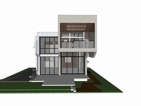 Sketchup别墅模型|独栋别墅，现代风格