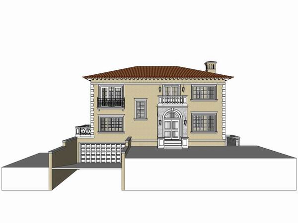 Sketchup别墅模型|独栋别墅，古典风格
