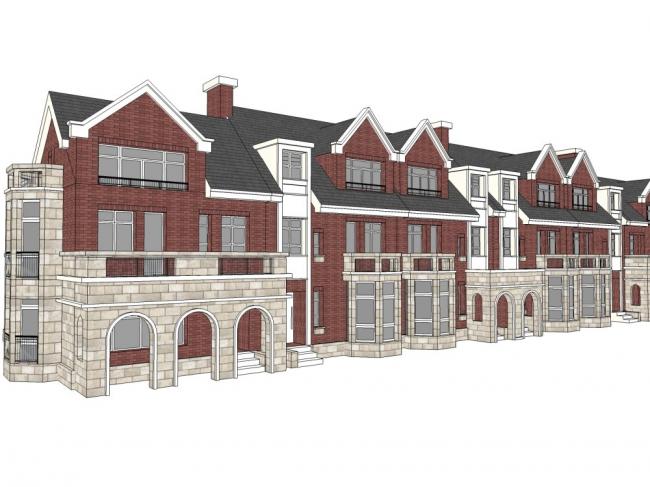 Sketchup别墅模型|联排别墅，古典风格