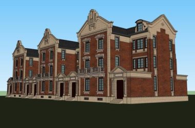 Sketchup别墅模型|联排别墅，古典风格-BIM建筑网