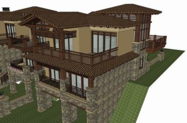 Sketchup别墅模型|联排别墅，古典风格-BIM建筑网