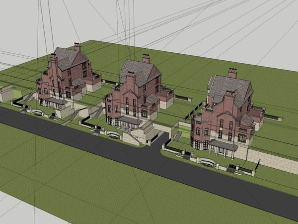 Sketchup别墅模型|独栋别墅，古典风格