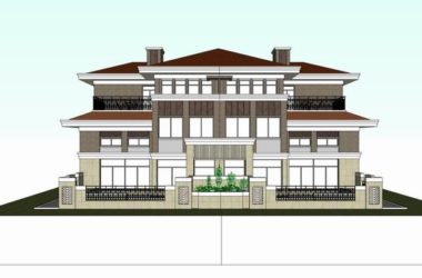 Sketchup别墅模型|独栋别墅，古典风格-BIM建筑网
