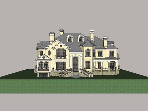 Sketchup别墅模型|独栋住宅别墅，古典风格