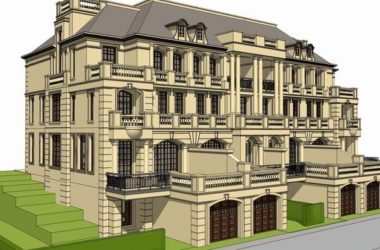 Sketchup别墅模型|联排别墅，法式古典风格-BIM建筑网