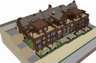 Sketchup别墅模型|联排别墅，英式古典风格-BIM建筑网