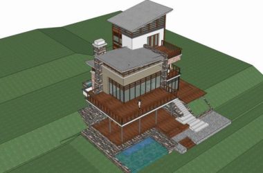 Sketchup别墅模型|独栋别墅，现代风格-BIM建筑网