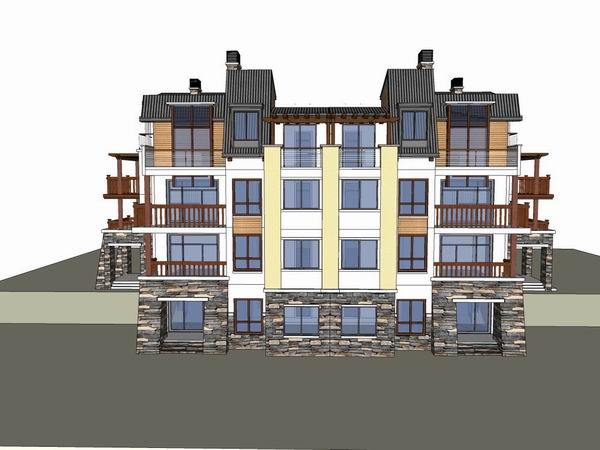 Sketchup别墅模型|双拼别墅，古典风格