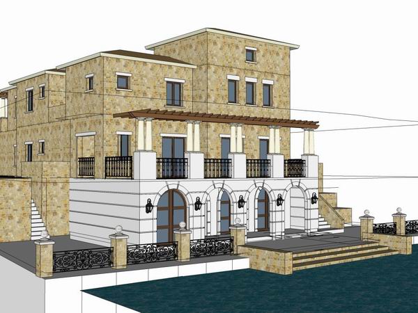 Sketchup别墅模型|花园洋房，别墅，古典风格，