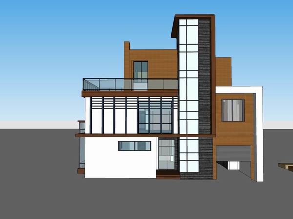 Sketchup别墅模型|独栋别墅，现代风格