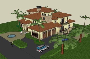 Sketchup别墅模型|独栋别墅，古典风格-BIM建筑网