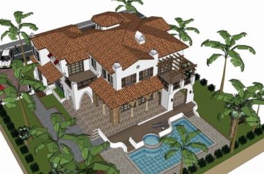 Sketchup别墅模型|独栋别墅，古典风格-BIM建筑网