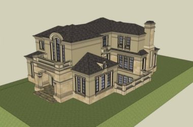 Sketchup别墅模型|独栋别墅，古典风格-BIM建筑网