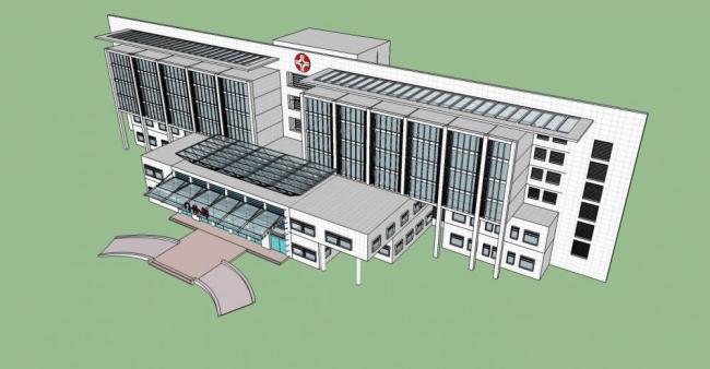 Sketchup医院模型|多层医院，现代风格，医疗建筑