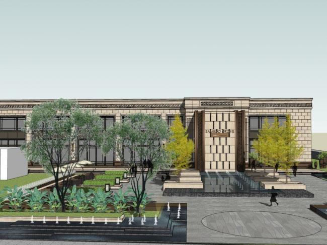 Sketchup商业模型|售楼处，古典风格，商业建筑