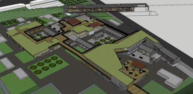 Sketchup商业模型|社区中心，现代风格，商业