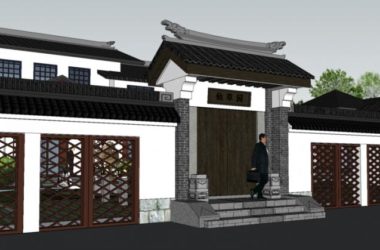 Sketchup酒店模型|养生园，中式风格，度假休闲，酒店-BIM建筑网