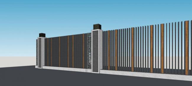 Sketchup素材模型|中式风格，建筑构件，围墙护栏