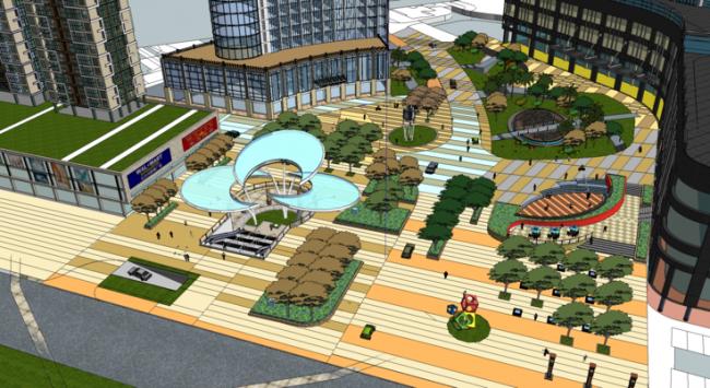 Sketchup综合体模型|商业综合体，广场，景观，高层住宅，公寓，办公，写字楼，购物中心